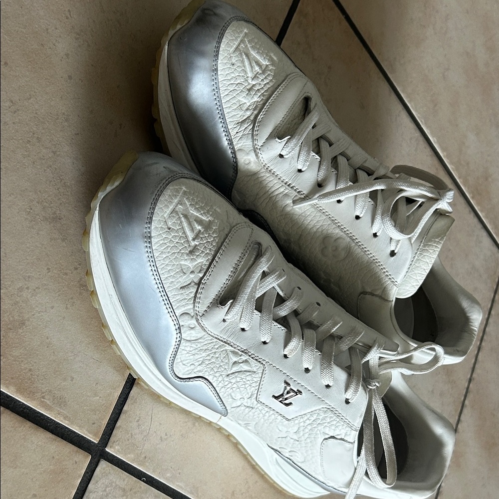 Louis Vuitton White and Gray Athletic Shoes - Picture 8 of 9